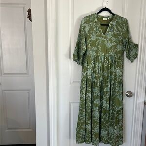 Spartina 449 Green Floral Long Sleeve Dress